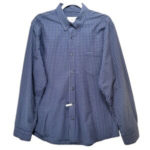 RVYC No Boat No Problem Preppy Shirt Men 2XL Check Office Long Sleeve Blue Beach